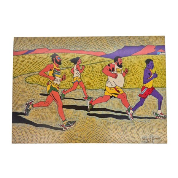 A print of South African Artist Sibusiso Duma's artwork depicting the Comrades Marathon.