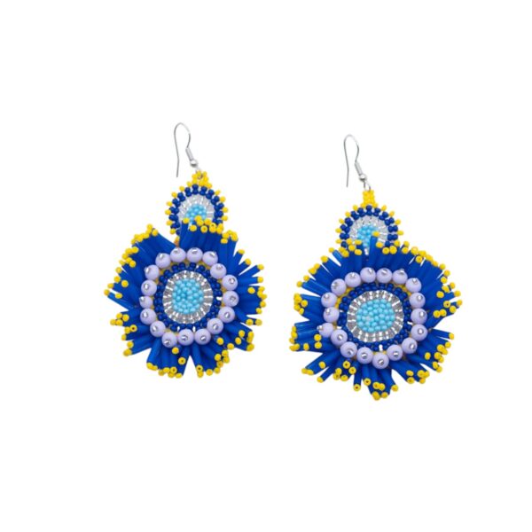 Coral Blossom blue and Yellow earings
