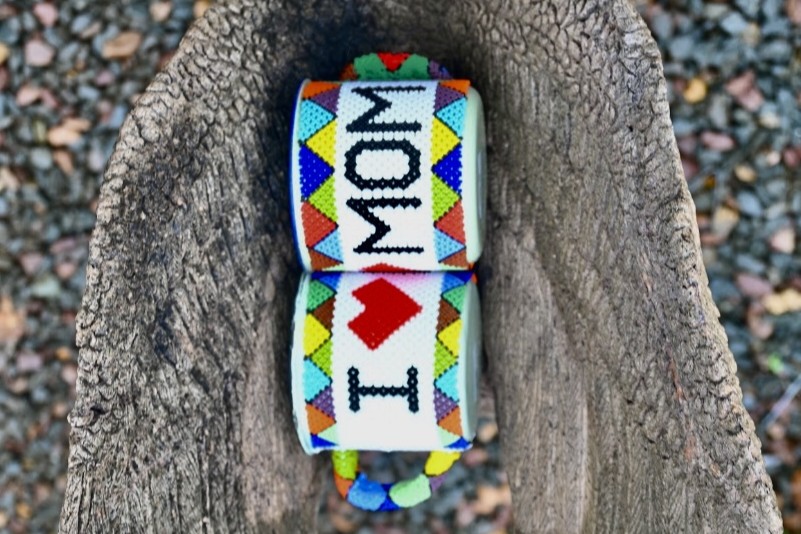 beaded I love mom cup
