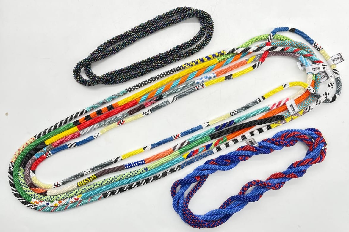 Beautiful beaded necklaces made by Zulu crafters from the Ladysmith area of KwaZulu Natal