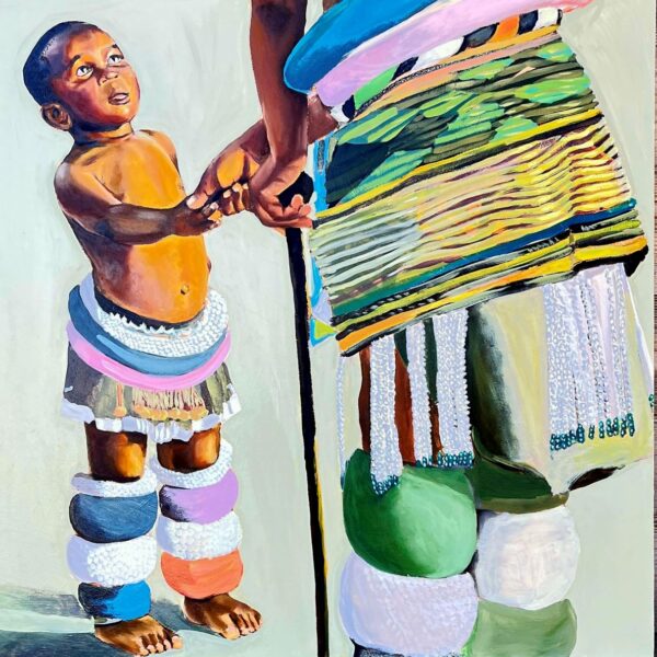 Artist-wall-July-2025 Acrylic painting Handed Down by South African artist Londiwe Zulu