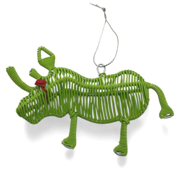Rhino hanging Christmas tree decoration.