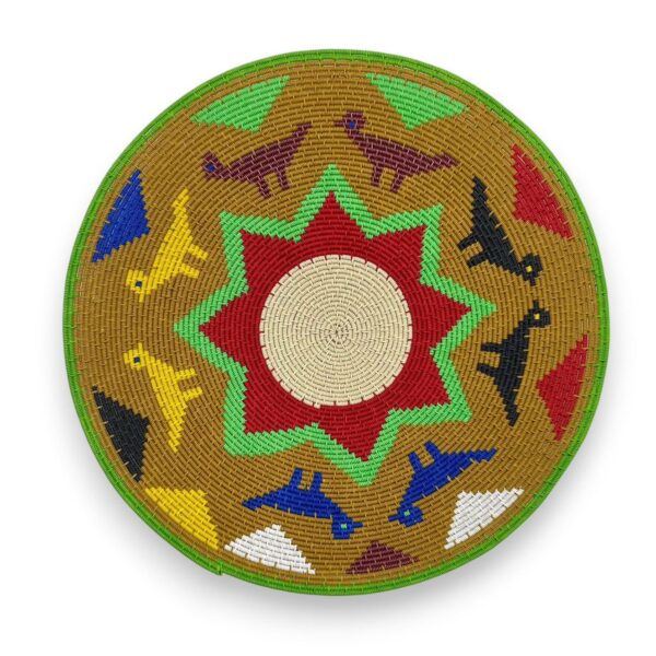 Hardwire bowl with an ochre background