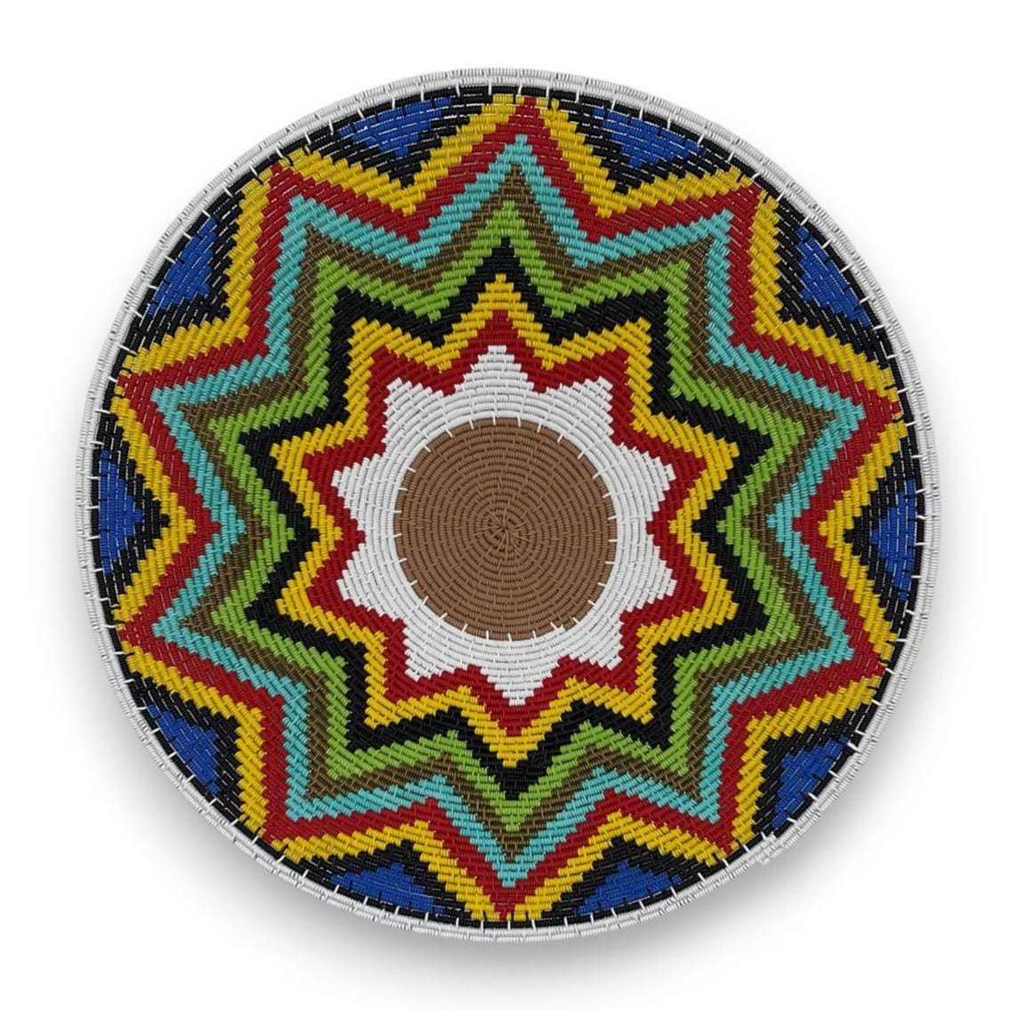 Hardwire bowl in a geometric star design. Made by Zandile Gasa.