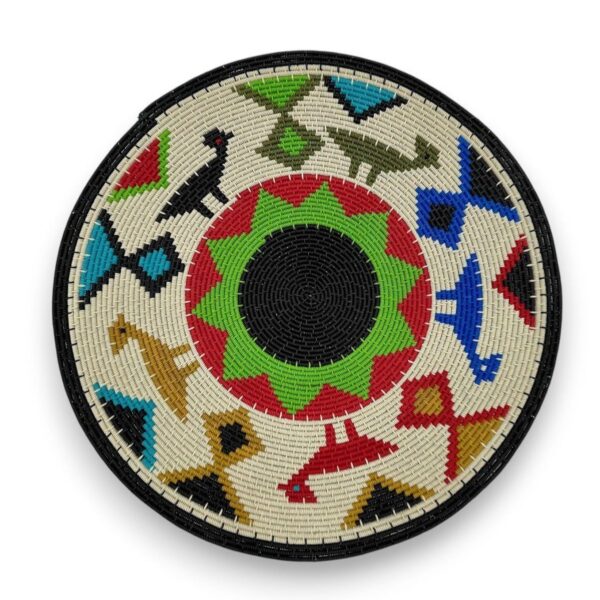 Hardwire shallow basket by Zandile Gasa.