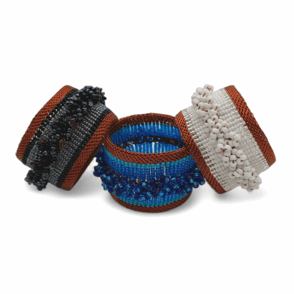 Copper-wire-and-white-grey-and-turquoise-bead-serviette-ring