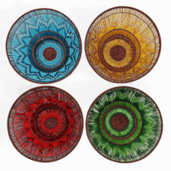 Copper wire beaded bowls