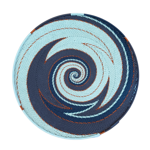 F037scoobie wire Flat placemat underpalate black and cream and copper 30 -32 cm diameter F037-telephone-wire-flat-placemat