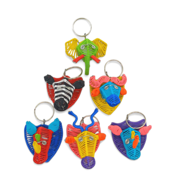 KA061 Animal Trophy scoobie wire key rings, Elephant, Zebra, buffalo, Rhino, buck, nimal-Trophy-scoobie-wire-key-rings-Elephant-Zebra-buffalo-Rhino-buck