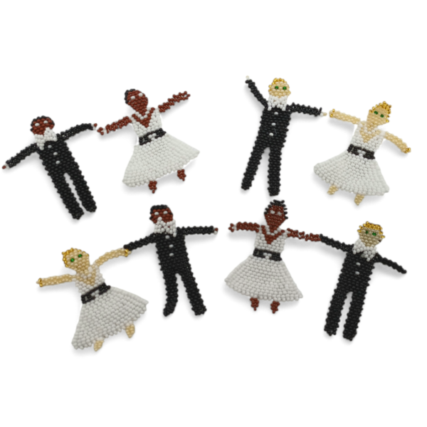 P022 Bride and groom pin, assorted people, mix and match. wedding favours or serviette