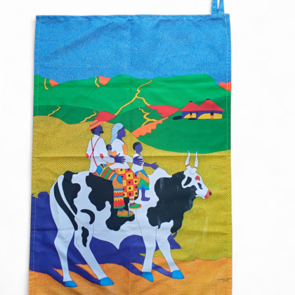 Sibusiso-Duma-Family-on-a-cow-ride.-Dish-towel