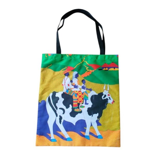 Sibusiso-Duma-Family-on-a-cow-ride.-Printed-shopping-bag
