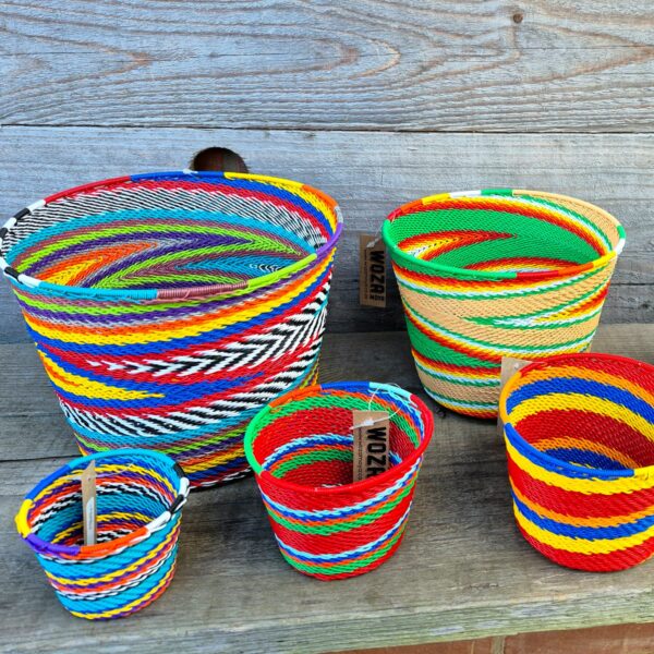 Scoobie-flower-pots Scoobie wire planters in a variety of sizes.