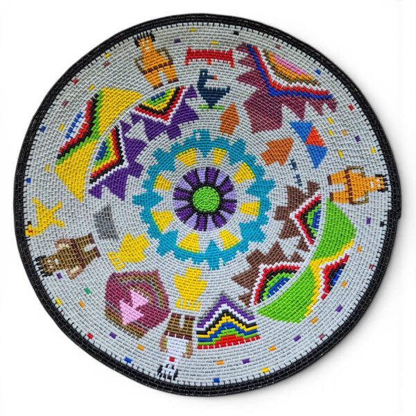 Zulu hardwire telephone wire bowl woven by Zulu crafter Lizy Thabede