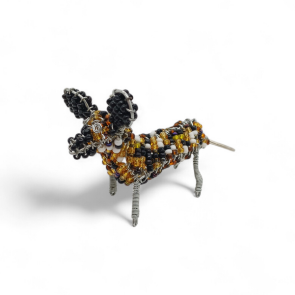 Wild-dog-Glass-beads-and-wire-key-ring