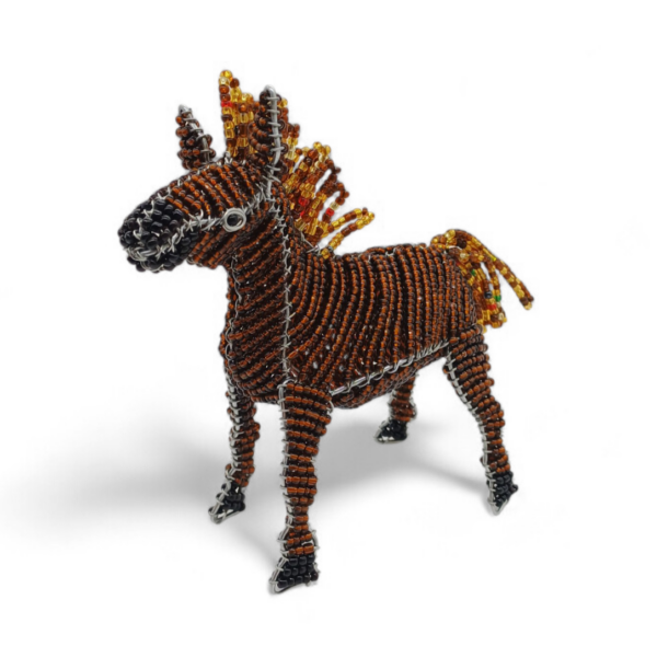 Glass-bead-and-wire-horse-
