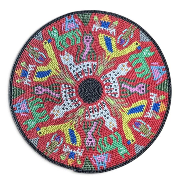 Zulu coil weave wire bowl by master weaver Zodwa Sibiya